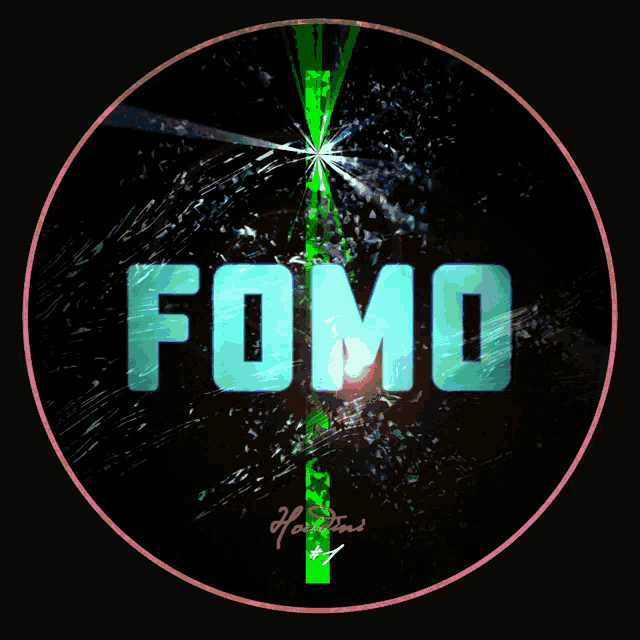 a circle with the word fomo in the center