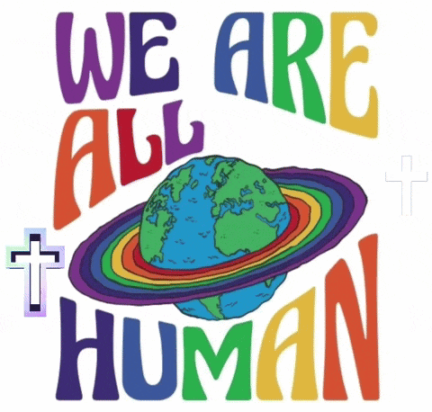 a poster that says we are all human