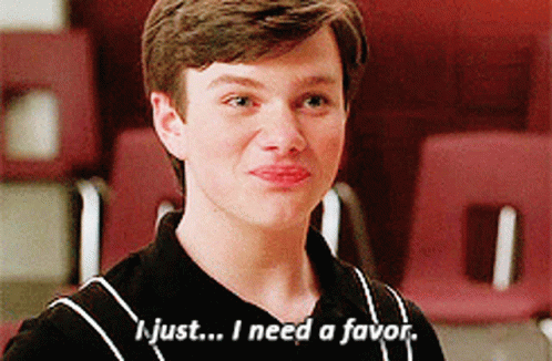 Glee Kurt Hummel GIF - Glee Kurt Hummel I Need A Favor GIFs