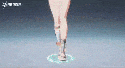 a woman 's legs are shown in a video game while standing in a circle .