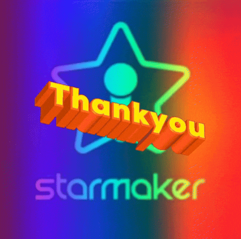 a colorful background with the words thank you starmaker on it