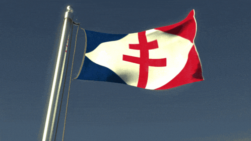 a flag that has a cross on it