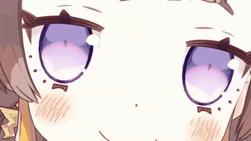 a close up of a girl 's eyes with a purple reflection