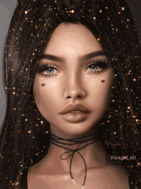 a close up of a woman 's face with the name visagellab on the bottom right