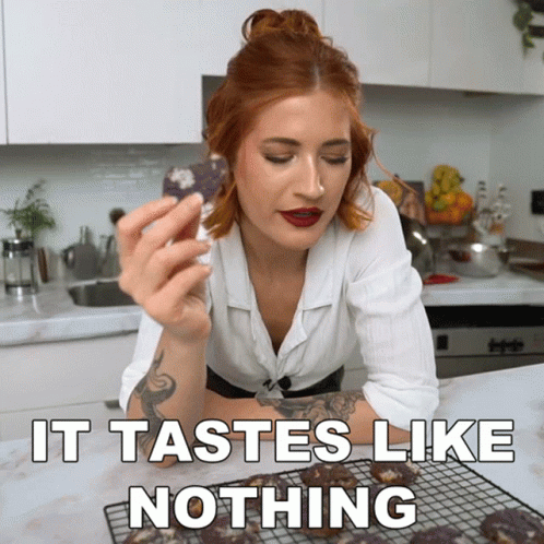 It Tastes Like Nothing Candice Hutchings GIF - It Tastes Like Nothing Candice Hutchings Edgy Veg GIFs