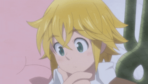 a cartoon character with a surprised look on his face points up