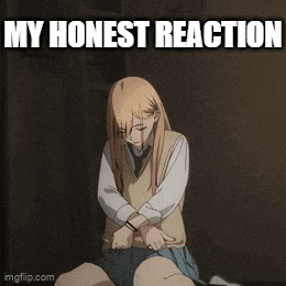 a picture of a girl with a paper bag on her head and the words my honest reaction