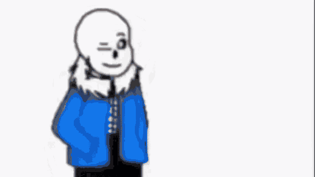 a cartoon drawing of a skeleton with two hands reaching out towards it .