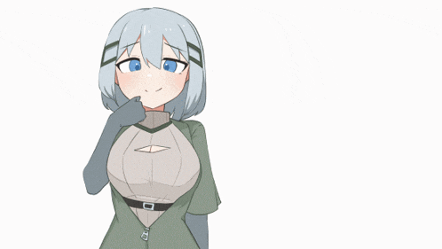 a drawing of a girl with blue eyes and a sweater with a hole in it