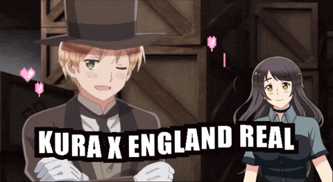a picture of a man and a woman with the words kura x england real on the bottom