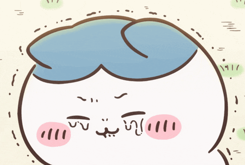 a cartoon drawing of a person with a blue headband on