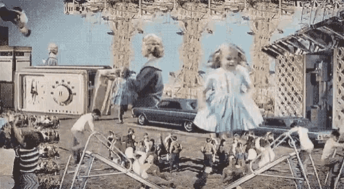 a group of children are playing in front of a clock that says ' safe '
