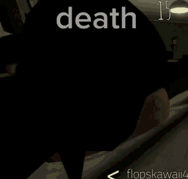 a room with a tv and the word death on the top