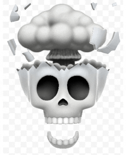a skull with a cloud coming out of it