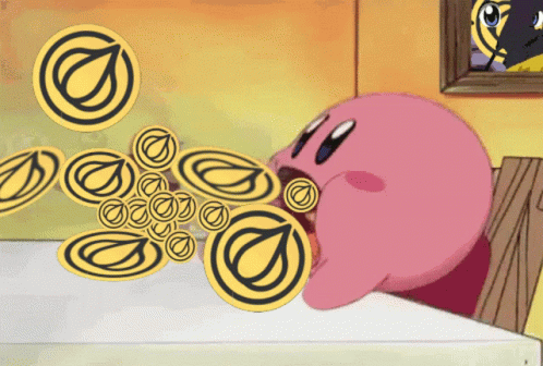 Kirby Kirby Eating GIF - Kirby Kirby Eating Garlicoin GIFs