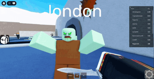 a screenshot of a video game with the word london on the top