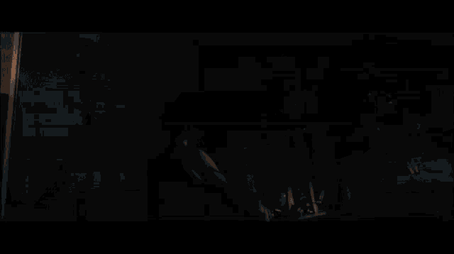 a blurry picture of a person standing in a dark room