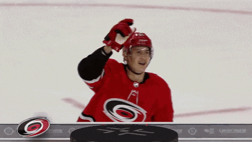 an advertisement for the hurricanes game winning goal shows a hockey player