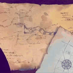 a cartoon character is standing in front of a map