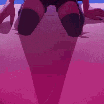 a close up of a person 's mouth with glowing teeth and a pink background .