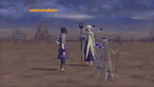 a video game screen shows a purple light coming out of a black object .