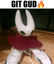 a picture of a stuffed animal with the words git gud written above it