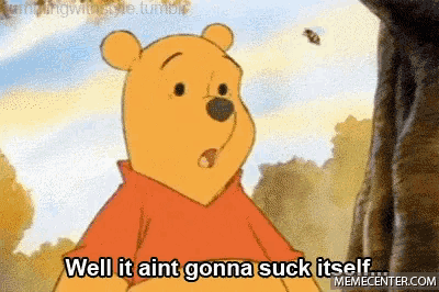 winnie the pooh says well it ain t gonna suck itself