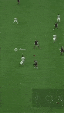 a soccer game is being played on a screen with rswers written on the bottom right corner