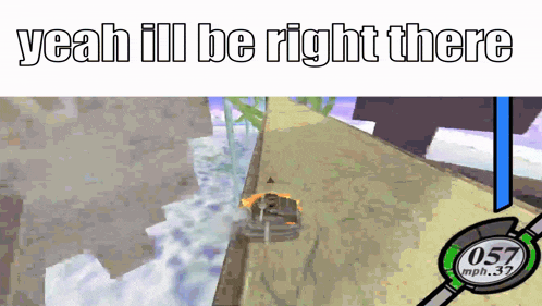 a screenshot of a video game with the words " yeah ill be right there "