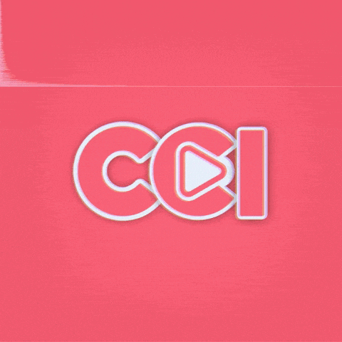 a pink background with the letters cci in white