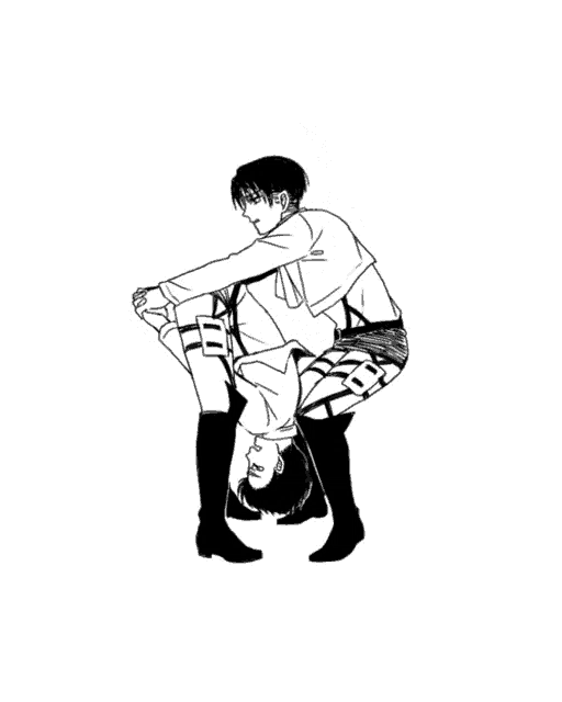 a black and white drawing of a man holding another man up in the air