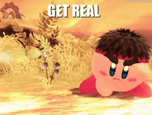 Get Real Fighter Kirby GIF - Get Real Fighter Kirby Ryu GIFs