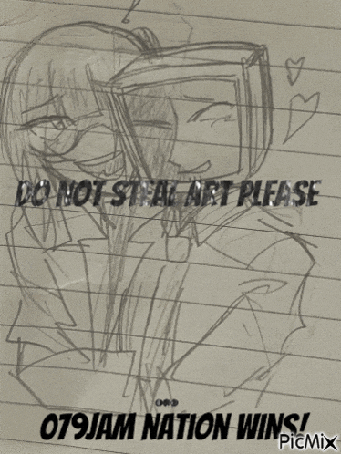 a drawing on a piece of paper with the words do not steal art please