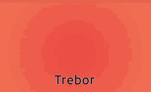 the name trebor is on a pink background with a glitch effect