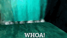 a computer generated image of a waterfall with the words whoa written on it
