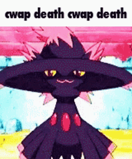 a picture of a pokemon with the words swap death swap death on it .