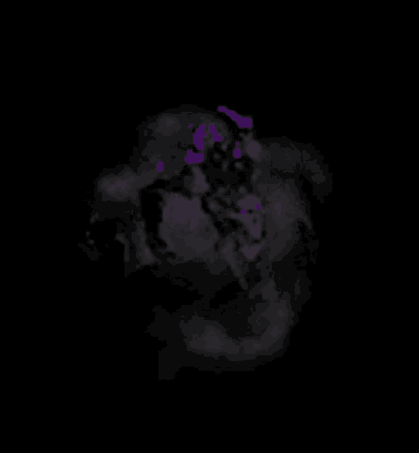 a pixel art of a monster with purple horns and smoke coming out of it 's mouth .