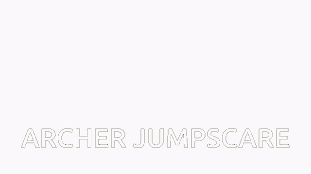 a cartoon character with glasses and the words archer jumpscare below him