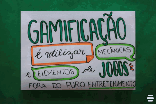 a piece of paper that says ' gamificacao e utilizar mecanicas elementos de jogos ' on it