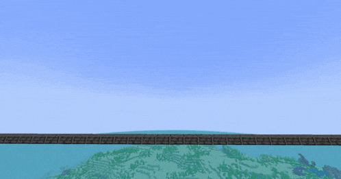 a computer generated image of a bridge over a body of water surrounded by trees