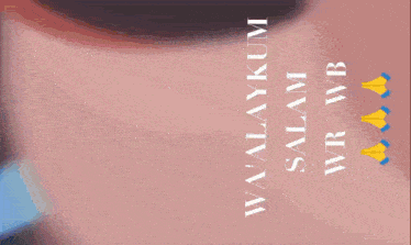 a close up of a person 's face with the words wa ' alaykum wr wb written below it