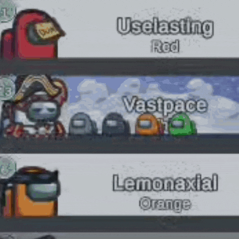 a bunch of among us characters are standing next to each other on a screen .