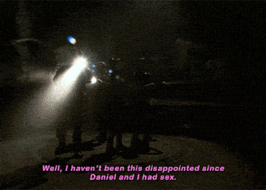 a blurred image with the words well i haven 't been this disappointed since daniel and i had sex below it