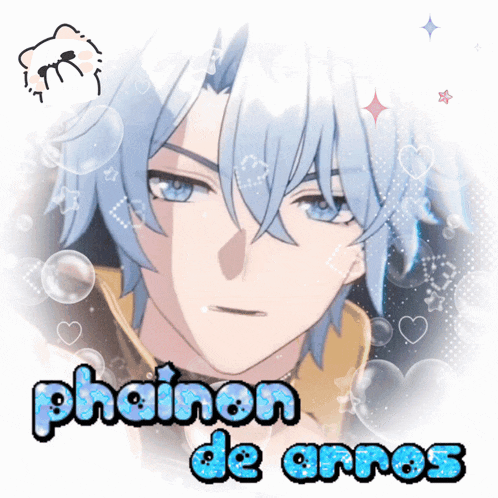 a picture of a boy with the name phainon de aros
