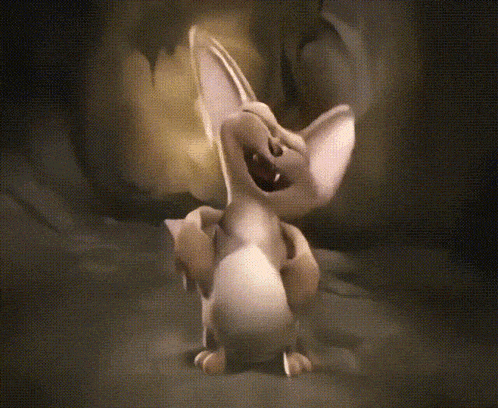 a cartoon character is laughing in a cave