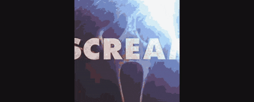 a poster that says scream with a silhouette of a person