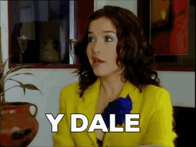 a woman in a yellow jacket says ydale