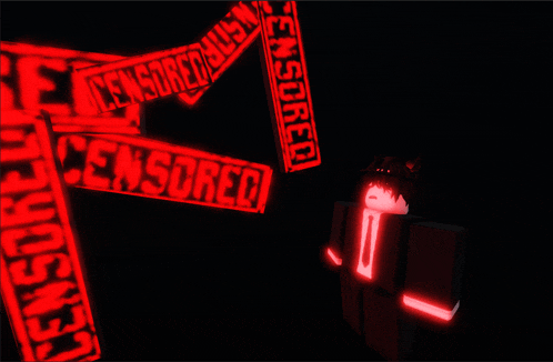 a person in a suit stands in front of a sign that says censored