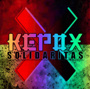 a rainbow colored background with the words kepix solidaritas