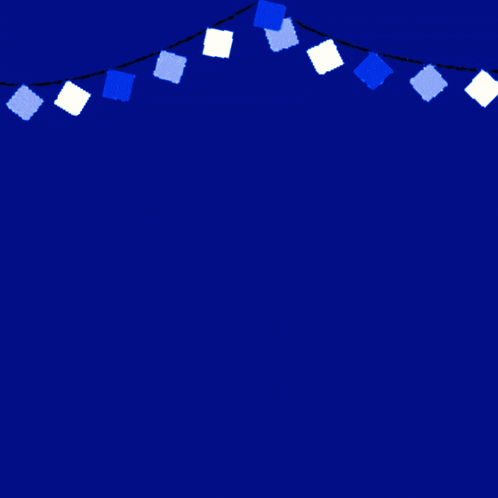 a blue background with arabic writing and a string of blue squares